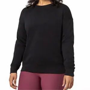 Mondetta Ladies' Scuba Long Sleeve Black Crewneck